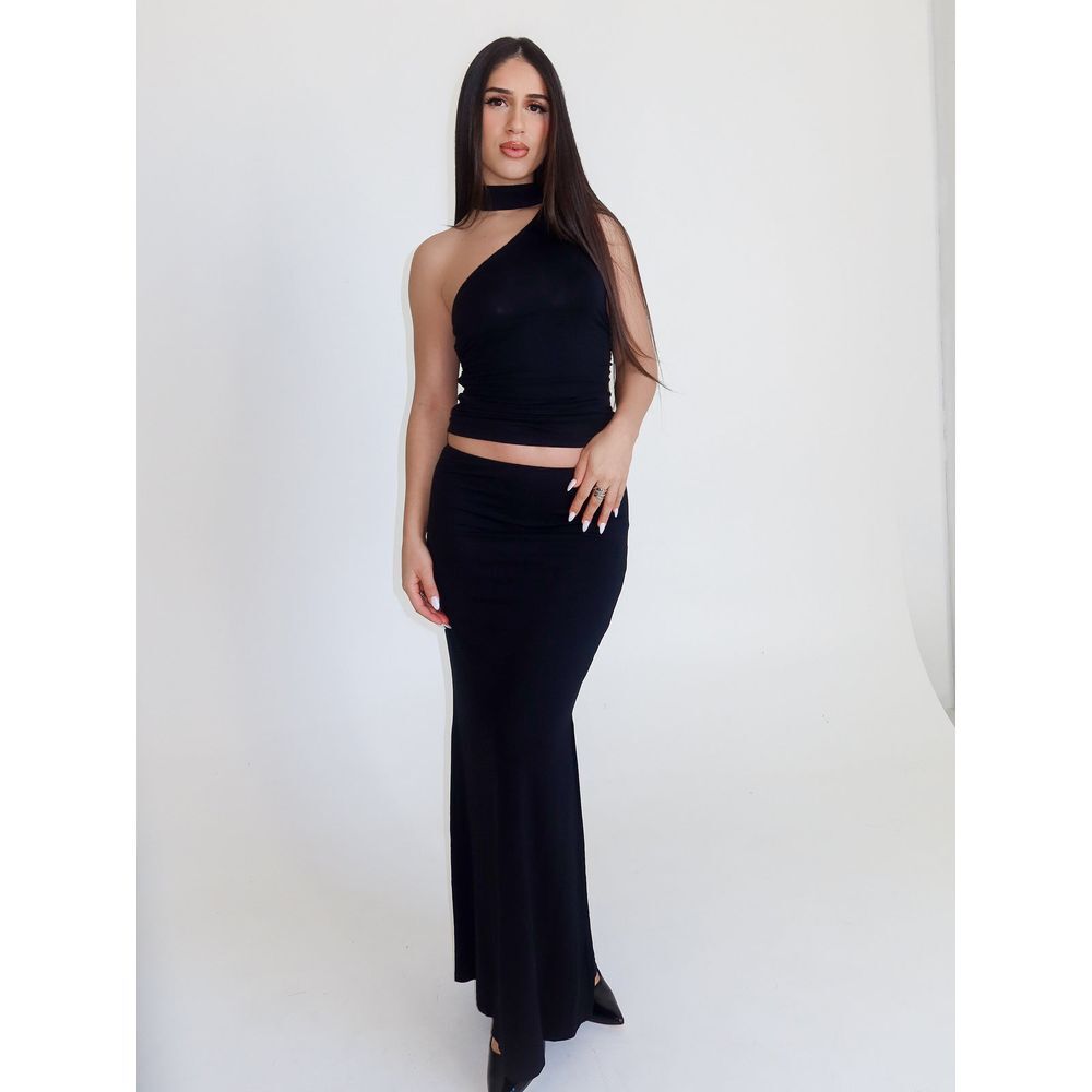 Commense Halter Neck Asymmetrical Top size S black - Picture 2 of 6